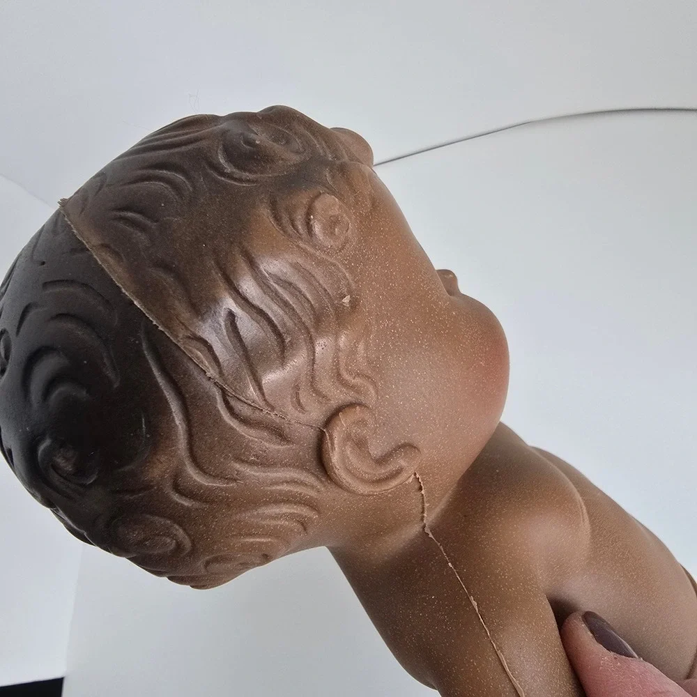 Sun Rubber Co Tod-L-Dee Baby Doll Vintage Brown 10in 1950s Kitsch Toy 49A